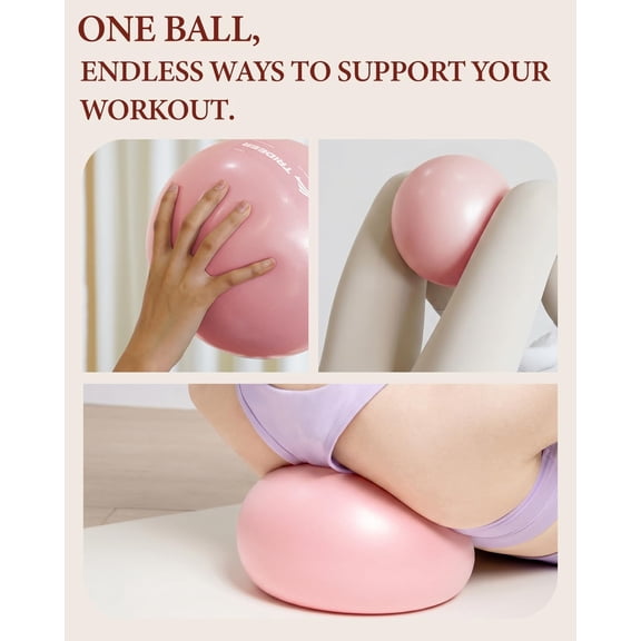 9-Inch Pilates Ball, Small Exercise Ball for Yoga, Core Training, Physical Therapy, Balance, Stability and Stretching Pilates Equipment with Inflation Straw
