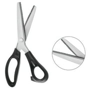 9 Inch Pinking Shears for Fabric, Scalloped Zig Zag Scissors, Ergonomic Grips, Ultra-Sharp, Professional Peaking Shears for Sewing, Craft, Dressmaking(Black,4mm)