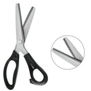 9 Inch Pinking Shears for Fabric, Scalloped Zig Zag Scissors, Ergonomic Grips, Ultra-Sharp, Professional Peaking Shears for Sewing, Craft, DressmakingBlack,5mm