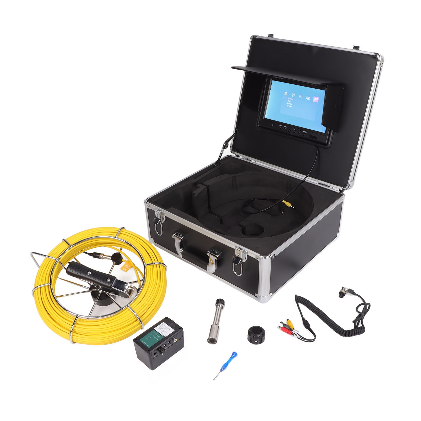 9 Inch Pipe Inspection Camera,LCD Display Video Meter Pipe Camera Sewer