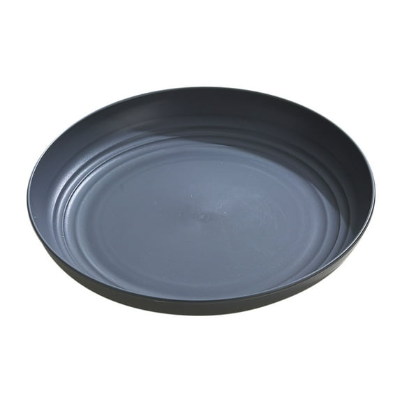 9 Inch Plastic Dinner Plates, Microwave Safe Wheat Straw Plates, Unbreakable Reusable Plates for Kitchen & Restaurants, Non-Toxic Dishwasher Safe Tableware【Non Ceramic】(Dark Grey)