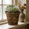 thumbnail image 1 of 9 Inch Plastic Flower Pot, Large Thickened Planter with Roman Rattan Design, Decorative Container for s, Vegetables, and Bonsai, Indoor Outdoor Use for Balcony Garden, 1 of 6