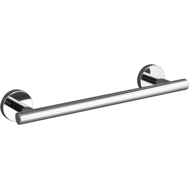 12 Inch Polished Chrome Towel Bar for Bathroom Total Length 12 Inch Small Bath Towel Rack Wall Mount Durable SUS304 Stainless Steel Modern Home