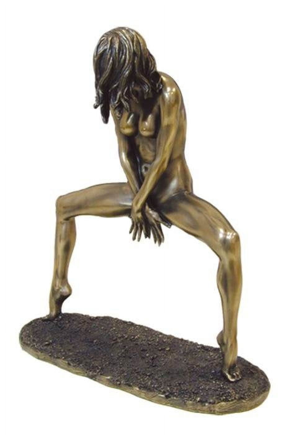 9 Inch Polyresin Polished Bronze Nude Lady with Legs Open Figurine -  Walmart.com