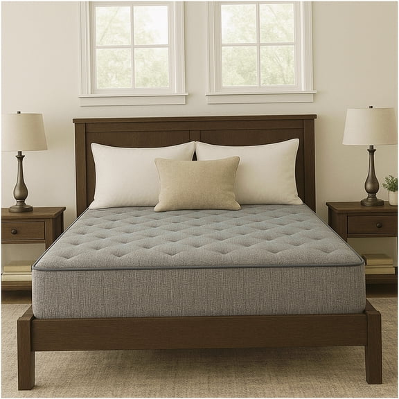 9 Inch Queen Gel Memory Foam Mattress, Medium Firm Feel Dual-Sided Flippable Design, Cooling Sleep Surface, Pressure Relief, CertiPUR-US Certified, Grey Blue