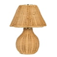 thumbnail image 1 of 9 Inch Rattan Rechargeable Portable Lamp, Cordless Table Lantern for Garden Home, Battery Operated LED Light with Warm Glow, Indoor Outdoor Decorative Lighting, 1 of 5