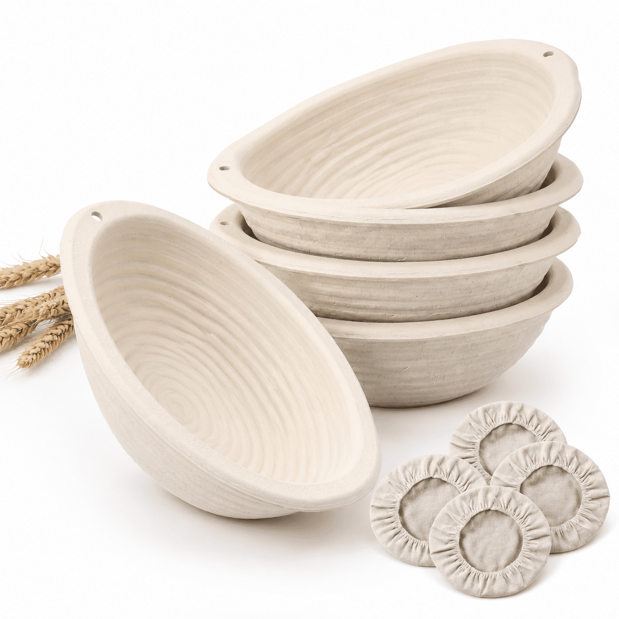 9 Inch Round Bread Proofing Basket Set with Liners for Sourdough Baking ...
