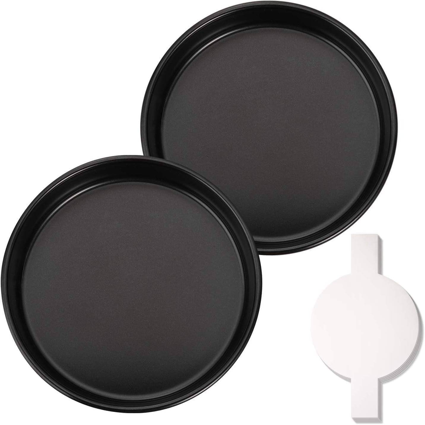Round Baking Pan Rack 9-Inch Round Nonstick Cake Pans Set of 2 with 60 Parchment Paper Rounds ...
