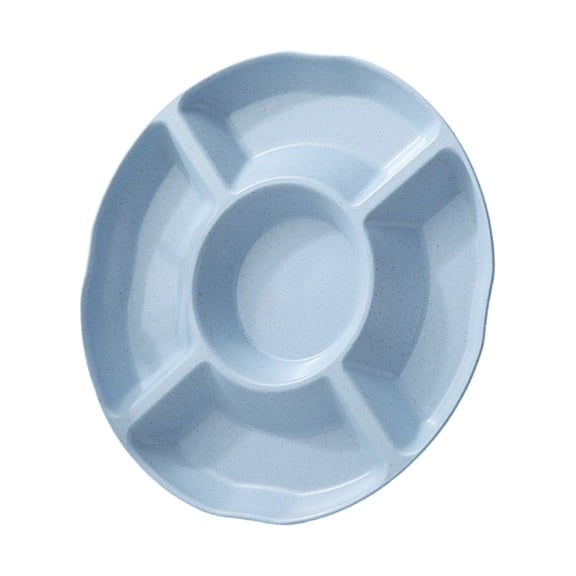 9-Inch Round Plastic Serving Trays,6 Sectional Snacks Serving Dish Food Platters for Nut Candy Veggie Fruit