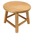 thumbnail image 1 of Round Step Stool, 9 Inch Height, Solid Oak Hardwood, Fully Assembled for Adults and Kids, 1 of 5
