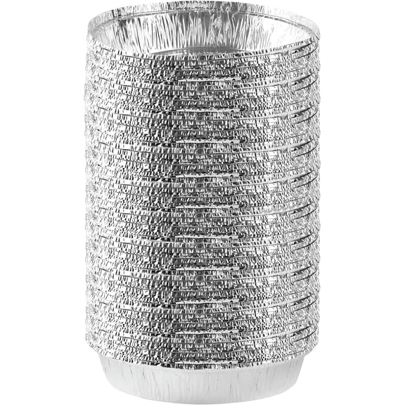 9'' Inch Round Tin Foil Pans Disposable Aluminum, Freezer & Oven Safe - For Baking, Cooking, Storage, Roasting, & Reheating,