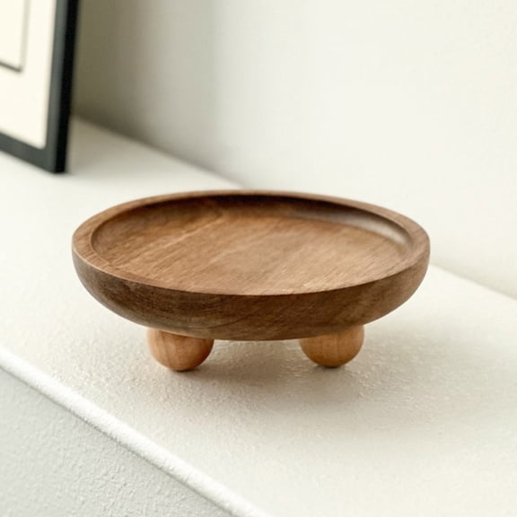 9-Inch Rustic Wooden Riser Pedestal Stand - Ideal Farmhouse Tabletop Decor for Candles, Plants, Vases & More