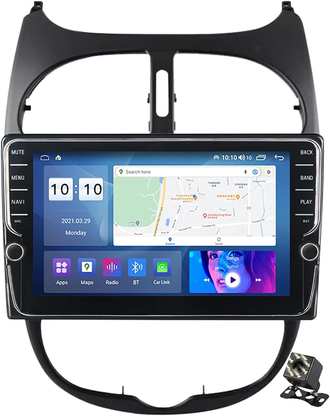 9 Inch Screen Car Stereo Radio Android 11 for Peugeot 206 20042008