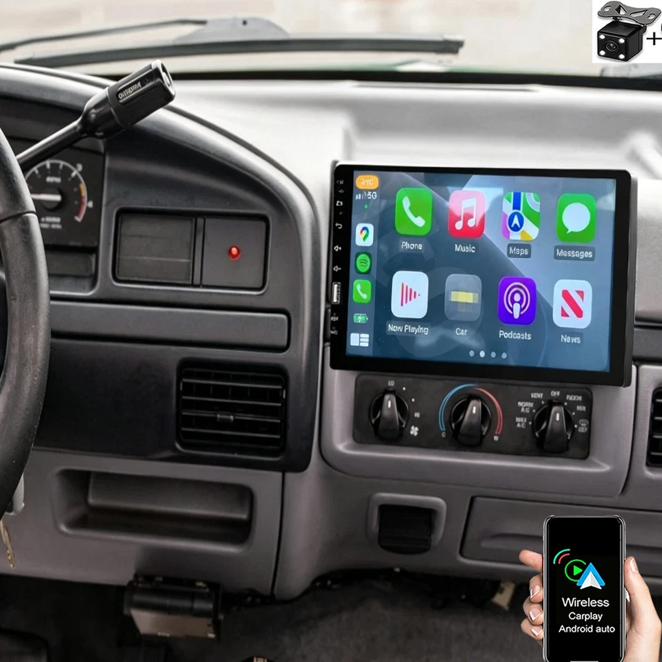 9 Inch Single Din Car Radio Stereo For Ford F-150 F-250 F-350 1992-1998 ...
