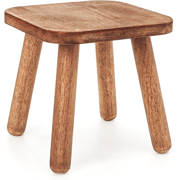 9 Inch Small Wooden Step Stool, Non-Slip One Step Stool for Adults, Holds up to 300 Lbs, Footstool for Bedroom, Bathroom, Kitchen