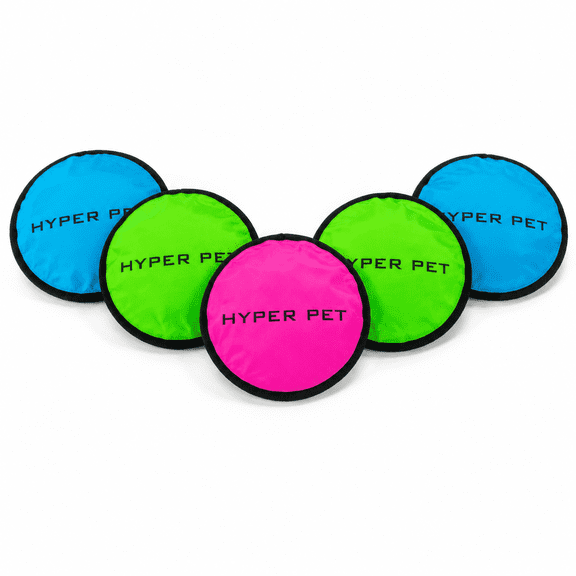 9-Inch Soft Flying Disc Dog Toys, Assorted Colors, Pack of 5