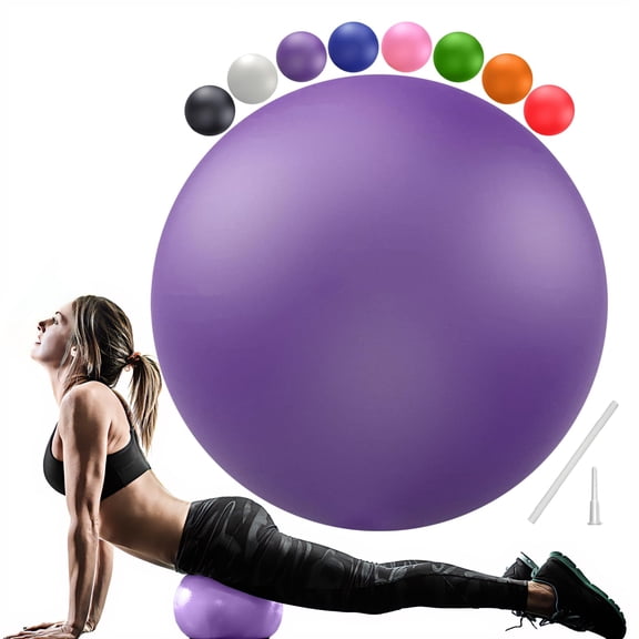 9 Inch Soft Pilates Ball for Yoga Core Strength Physical Therapy, Mini Exercise Ball Between Knee Squeeze Abs PT Workout, Durable Rubber Fitball for Women Men , Purple