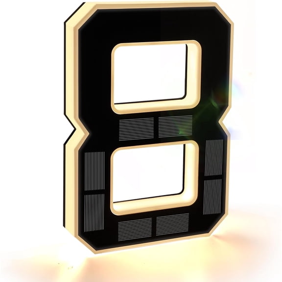 9 Inch Solar LED House Numbers - Waterproof Backlit Address Sign - Modern Illuminated Exterior Door Plate for Outdoor Home Decor (8)