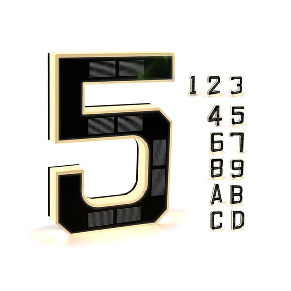 9 Inch Solar-Powered Outdoor House Number Light, No Wiring, Light Up House Numbers for Outside with Solar Panel, Waterproof LED Address Numbers for Home