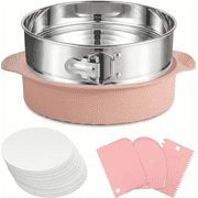 LIMICAR 9 Inch Springform Pan, 304 Stainless Steel Nonstick Cheesecake Pan for Baking, Leakproof Removable Bottom with Silicone Protector & Parchment Paper for Perfect Dish pizza, Easy to Clean