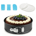 thumbnail image 1 of 9 Inch Springform Pan Tin, Nonstick Cheesecake Pan with Removable Bottom, Easy Release, Leakproof, Springform Cake Pan Set with 1 Pan, 3 Scrapers and 50 Parchment Papers, 1 of 8