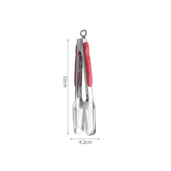 9-Inch Stainless Steel BBQ Tongs Turner Combo Silver Grill Tool with Soft Grip Locking Design Heat Resistant Cooking Tongs for Grilling Frying Camping Kitchen Outdoor Cooking