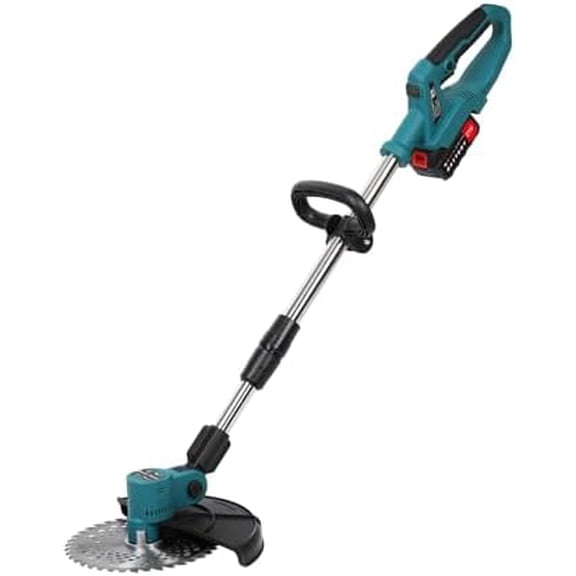 9 Inch String Trimmer with Auto Feed,Lightweight Electric Weed Mower Trimmer,Retractable Home Weed Eater Cutter,Battery Power Rechargeable Handheld Lawn Mower with Brushless Motor US Blue