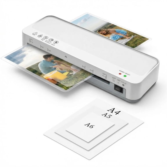 Thermal Laminator Machine, Portable Laminator with Anti-Jam Technology, 4-in-1 Personal Laminating Kit with Paper Trimmer & Corner Rounder for Home Office Supplies, Business & School Use