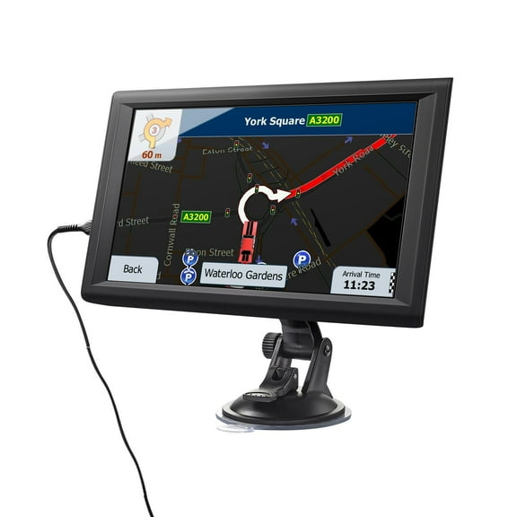 9 Inch Touch Screen GPS Navigator with Built in Dash Cam 16GB Navigation System Voice Turn by Turn Guidance Speed and Red Light Warning Custom Truck Routing for Car Truck RV
