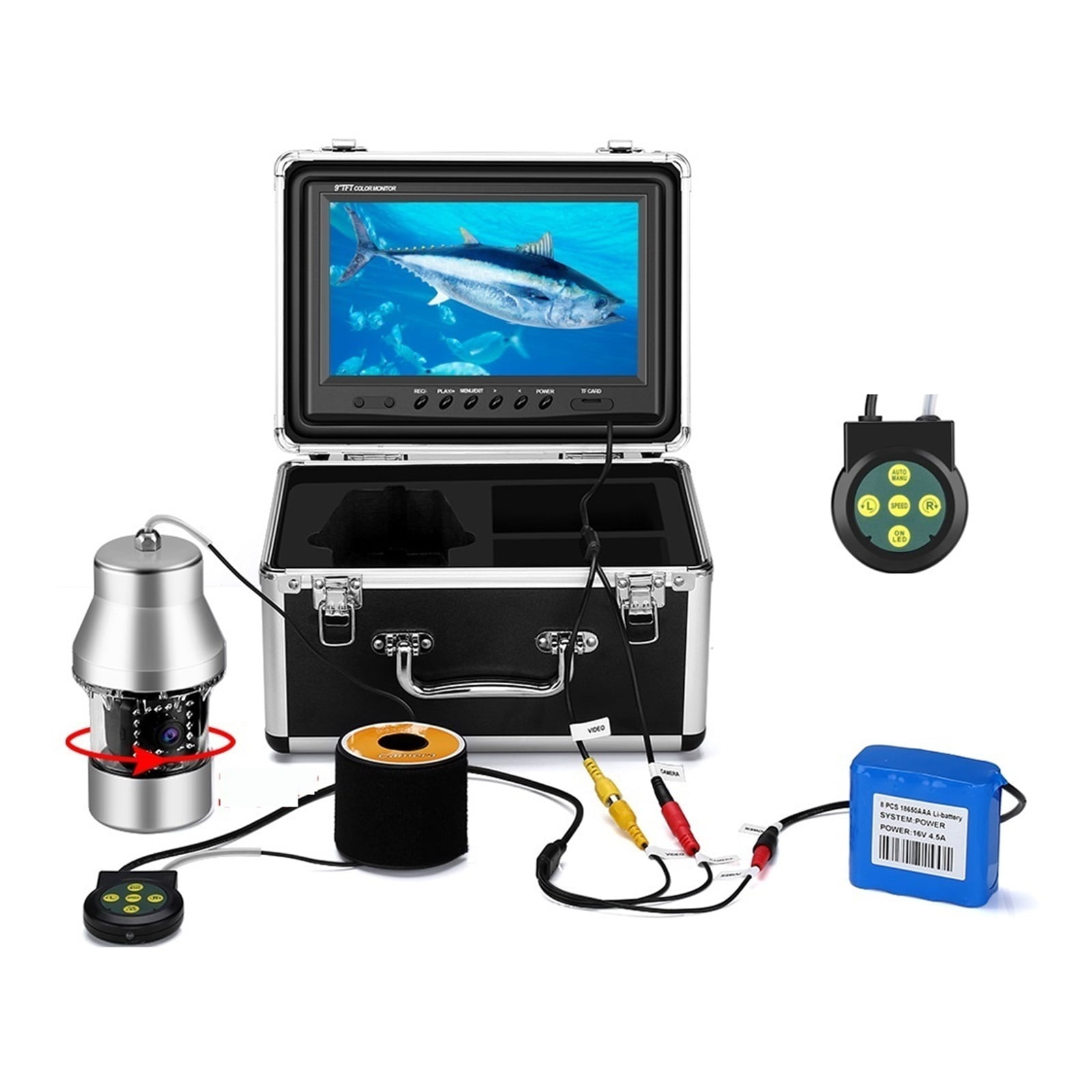 9 Inch Underwater Ice Fishing Camera Kit With DVR Function 360 ...