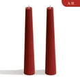 thumbnail image 1 of 9 Inch Vertical Striped Taper Candles for Dinner Party Wedding, Home Decor, Set of 2pcs, 1 of 6