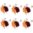 9 Inch Vintage Sunflower Wedding Bouquets for Bride Artificial Burgundy Rose Cascading Bridal