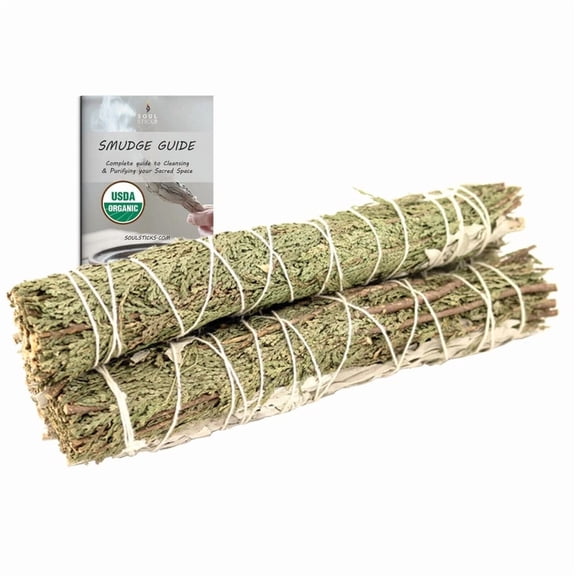 9 Inch White Sage & Cedar Smudge Stick For Home Cleansing Negative Energy Clear