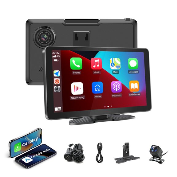 9 Inch Wireless CarPlay Android Auto Car Screen, HD Bluetooth AirPlay Touch Screen Protable Car Stereo Naivgation Music Video Player Mirrorring