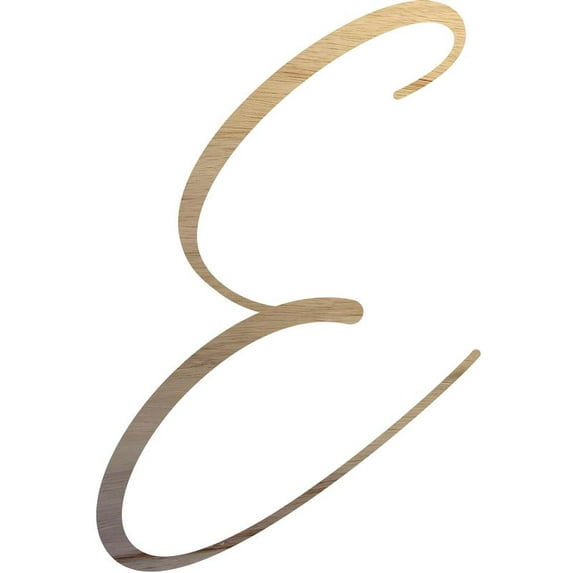 9 Inch Wooden Craft Letter E, Unfinished 1/4'' Real Wood Cutout, Decorative DIY