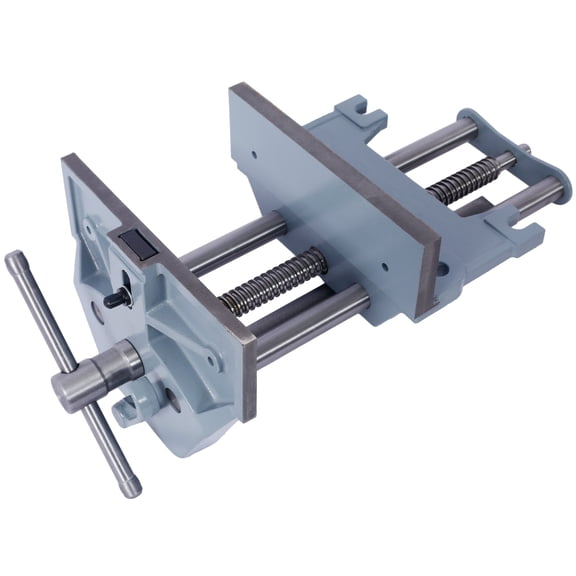 9 Inch Woodworking Vise with Quick Release Mechanism for Rapid Adjustments Heavy-Duty Cast Iron Bench Vise Gray for Professional Woodworkers and Hobbyists