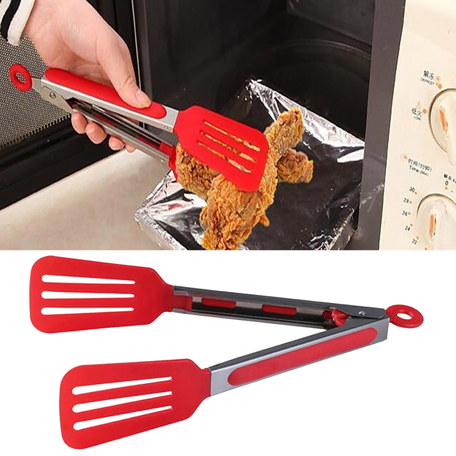 9 Inches Leakage Shovel Type Flat Food Clip Kitchen Tongs Stainless ...
