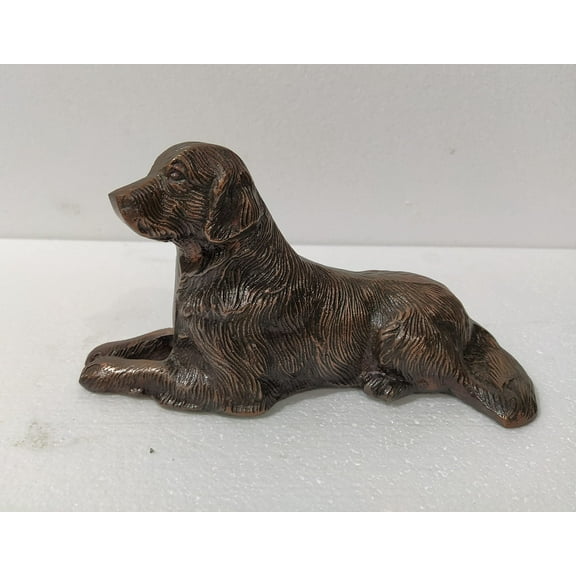 9 Inches Metal Retriever Sitting Dog Statue: a Must-Have for Dog Lovers : The Perfect Addition to Your Household (Copper Antique Finish)