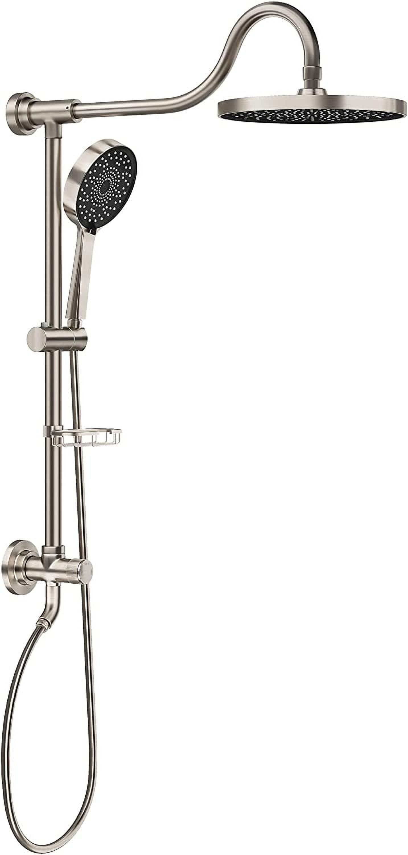 9 Inches Rainfall Shower Head and Handheld Showerhead Combo Shower System with Slide Bar