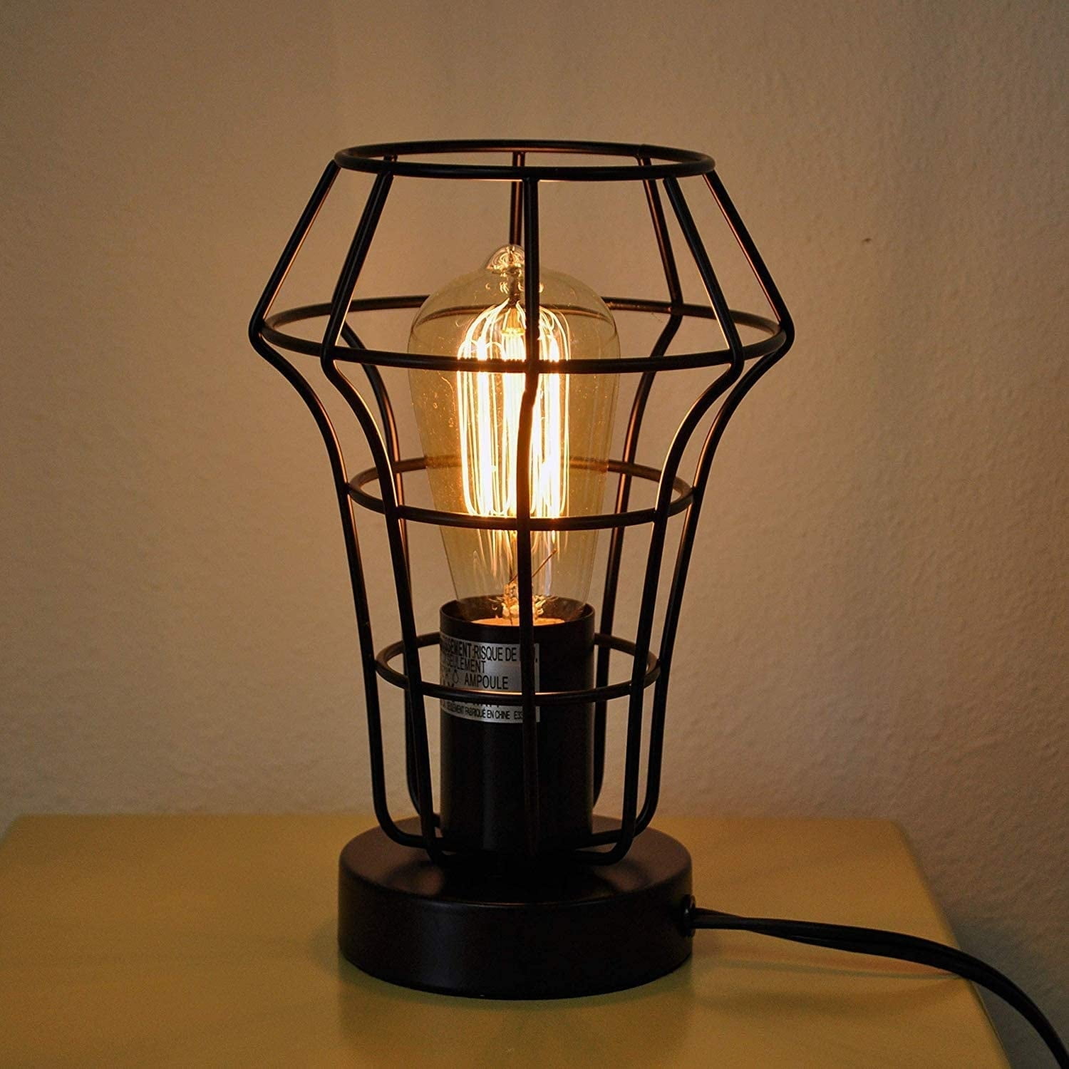 9" Industrial Metal Table Lamp Accent Light with a Free Edison Bulb