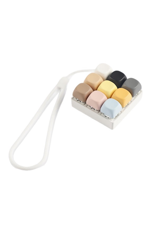 9-Key Mechanical Keyboards Switches Tester 9 Clicky Keys With Silicone Keychain For Stress Relief And Office Decoration