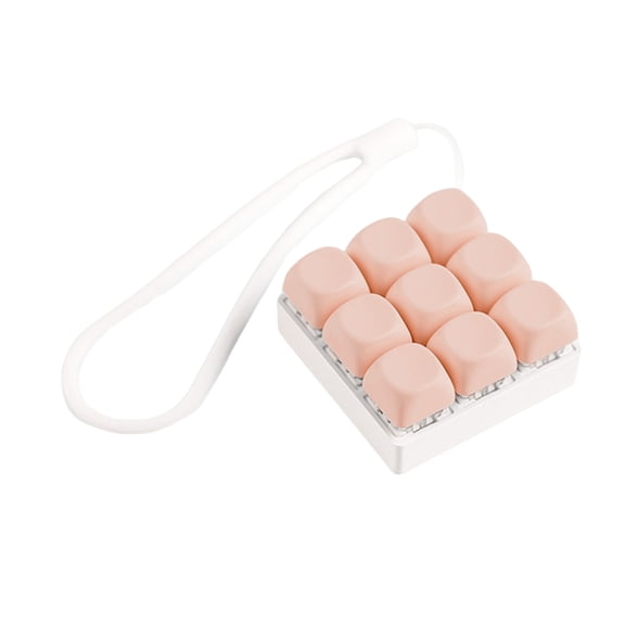 9-Key Mechanical Keyboards Switches Tester 9 Clicky Keys With Silicone Keychain For Stress Relief And Office Decoration