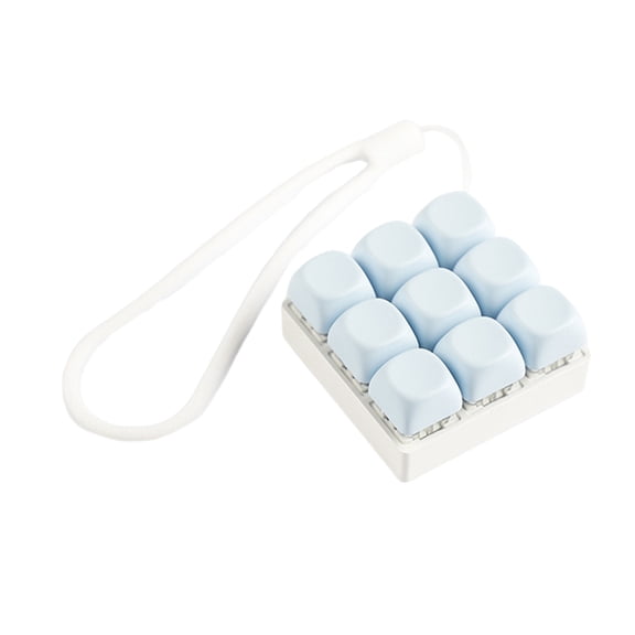 9-Key Mechanical Keyboards Switches Tester 9 Clicky Keys With Silicone Keychain For Stress Relief And Office Decoration