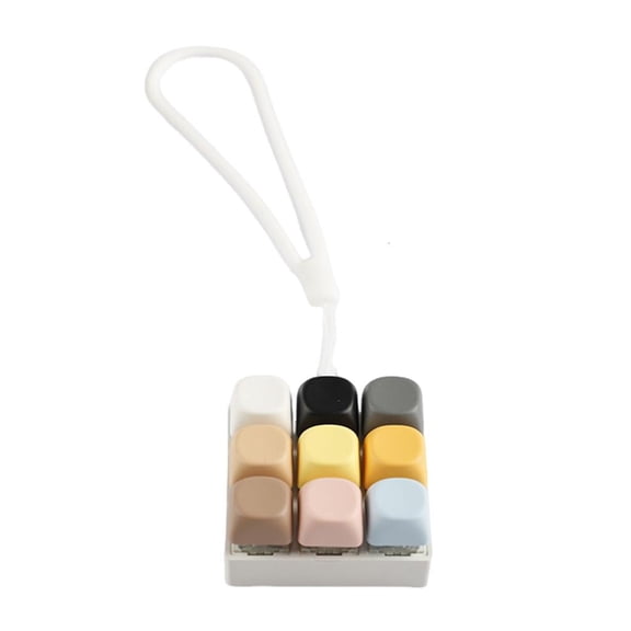 9-Key Mechanical Keyboards Switches Tester 9 Clicky Keys With Silicone Keychain For Stress Relief And Office Decoration