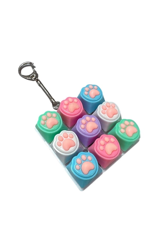 9 Keys Keyboard Keychain Toy, Quiet Clicking Stress Relief Keyboards Toys, Keychain Sensory Fun, for Office, School, Travel, Anxiety Keyboard Keychains Gift