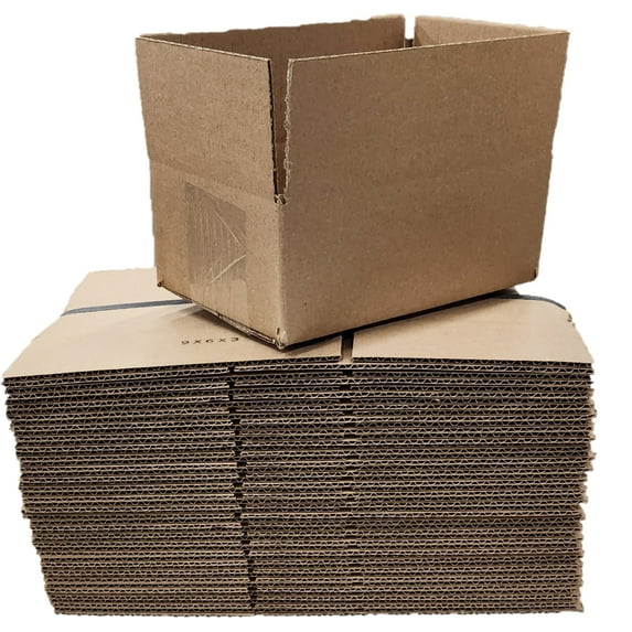 9"L x 6" W x 3" H, 25 Pack Tailored Packaging Corrugated Shipping Boxes