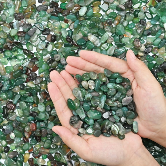 9 LB Green Crystals Crushed Quartz Chips Bulk Tumbled Natural Stones Succulent Pebbles Decorative Rocks Gravels for Aquarium Fish Tank Vase Filler DIY Crafts Indoor Plants, Crafting