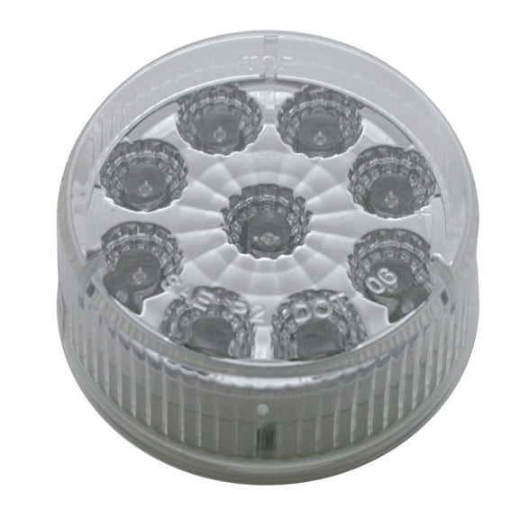 9 LED 2" Red Round Reflective Marker Clearence Light Clear Lens W/Grommet & Wire