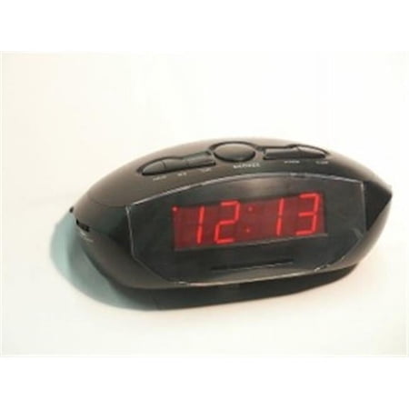 9" LED Alarm Clock Radio w/ 2 USB Plugs R-1634