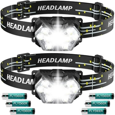 9 LED Headlamp 2 Pack, 2000 Lumen Super Bright Head Lamp with 6 Modes, IPX5 Waterproof Head Light, Lightweight Head Flashlight for Kids Adults Camping Hiking - 6 AAA Batteries Included